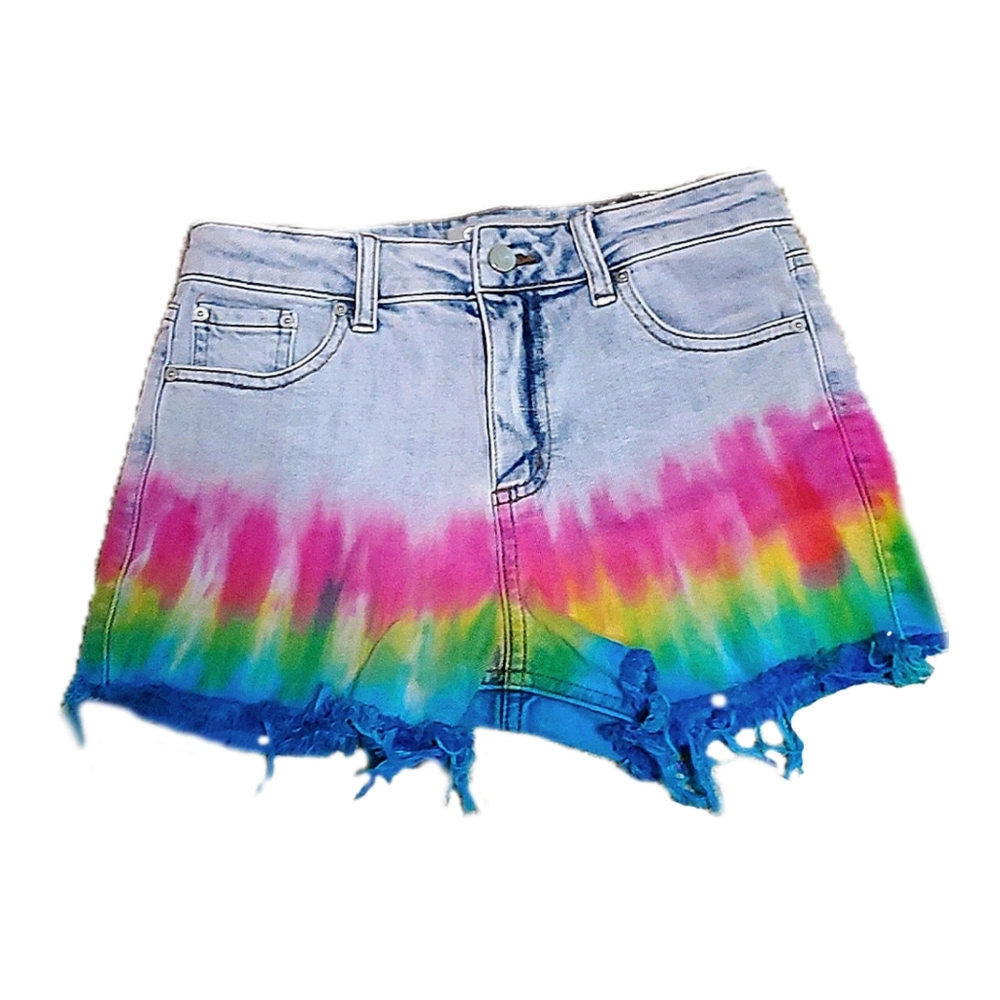 tractr-Rainbow Ombre High-rise Shorts